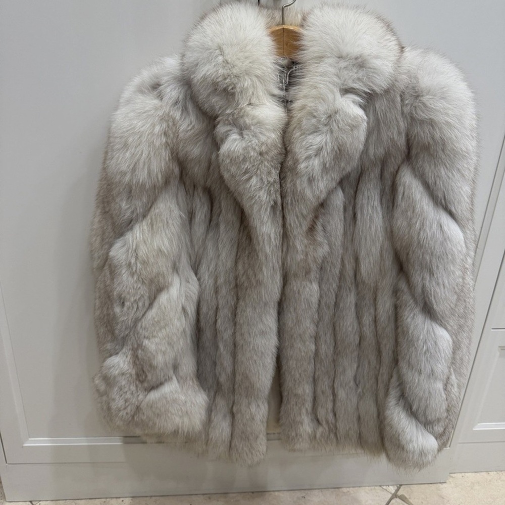 Blue fox Fur Vintage jacket medium